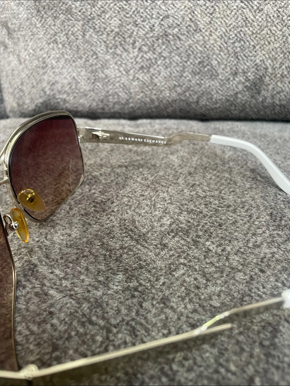 Armani Exchange White Frame Brown Gradient Lens Sunglasses